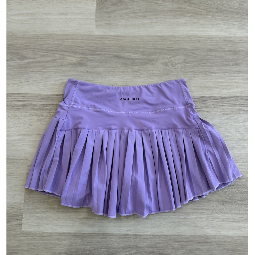 GoldHinge Pleated Tennis Skort Pink Lavender Athletic Mini Skirt Womens Small